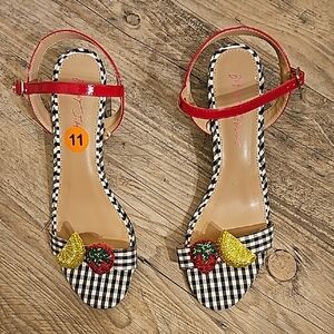 Betsey Johnson Fruit Strawberry And Lemon Sandals